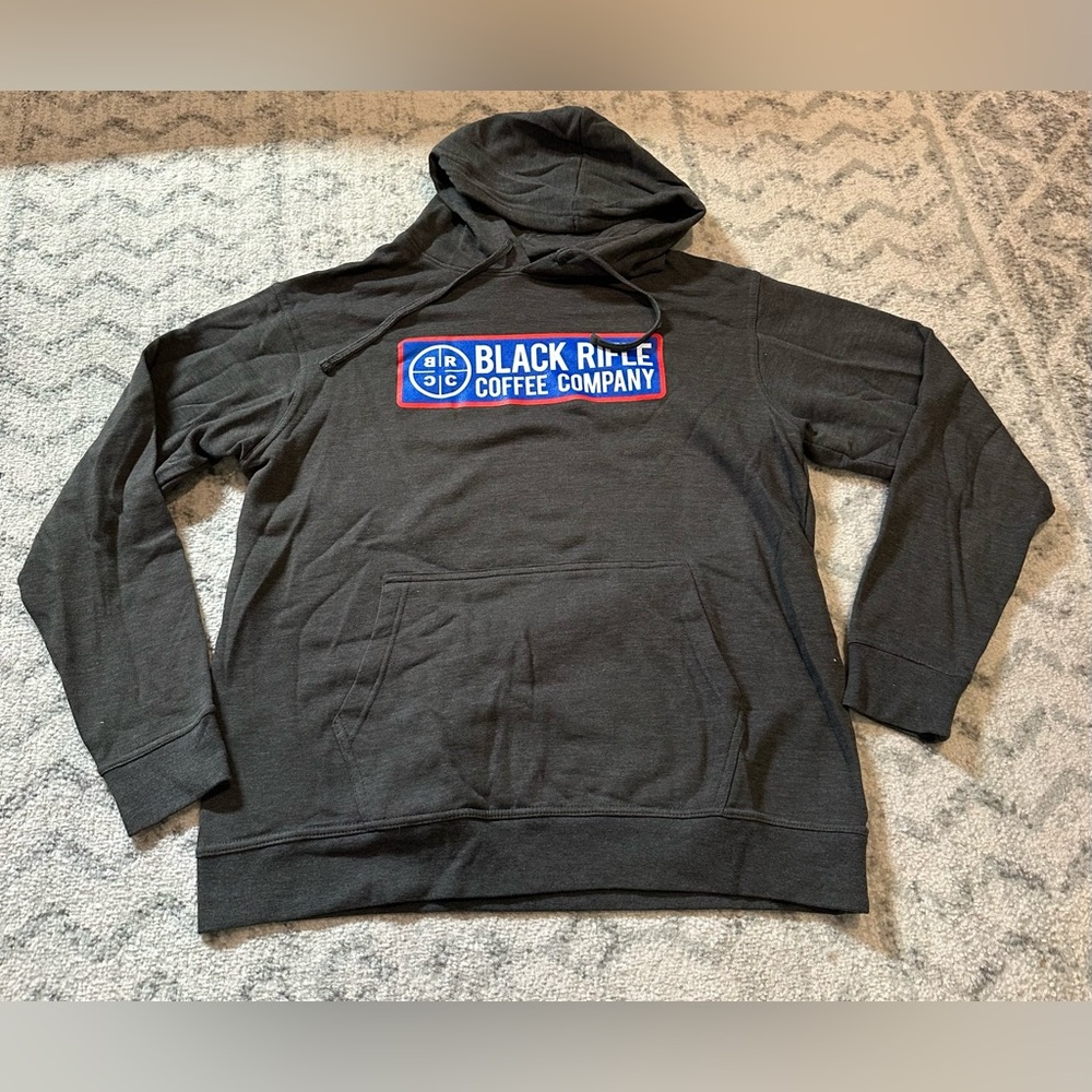 Red, White, and Blue— Black Rifle Coffee Company Gray Sweatshirt